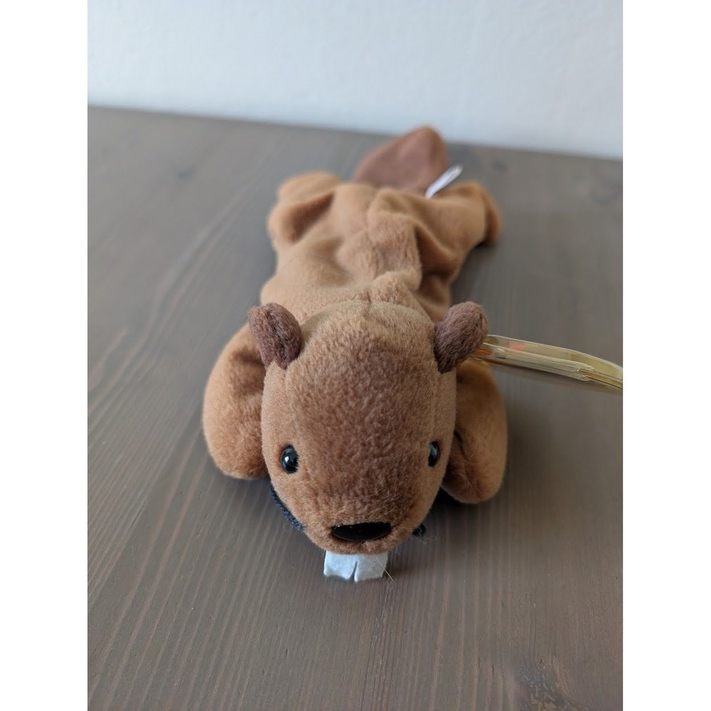Ty Beanie Baby Bucky the Beaver Brown Plush Stuffed Animal‎ Kids Toy Sensory Vtg